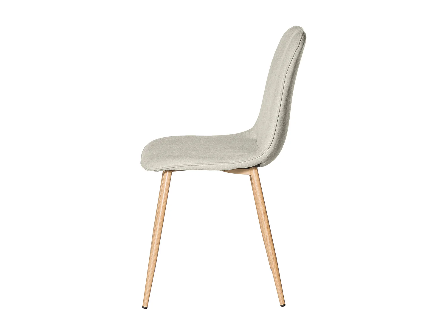 Chaise Klory - Tissu confortable et pied métal éffet bois naturel-Beige clair