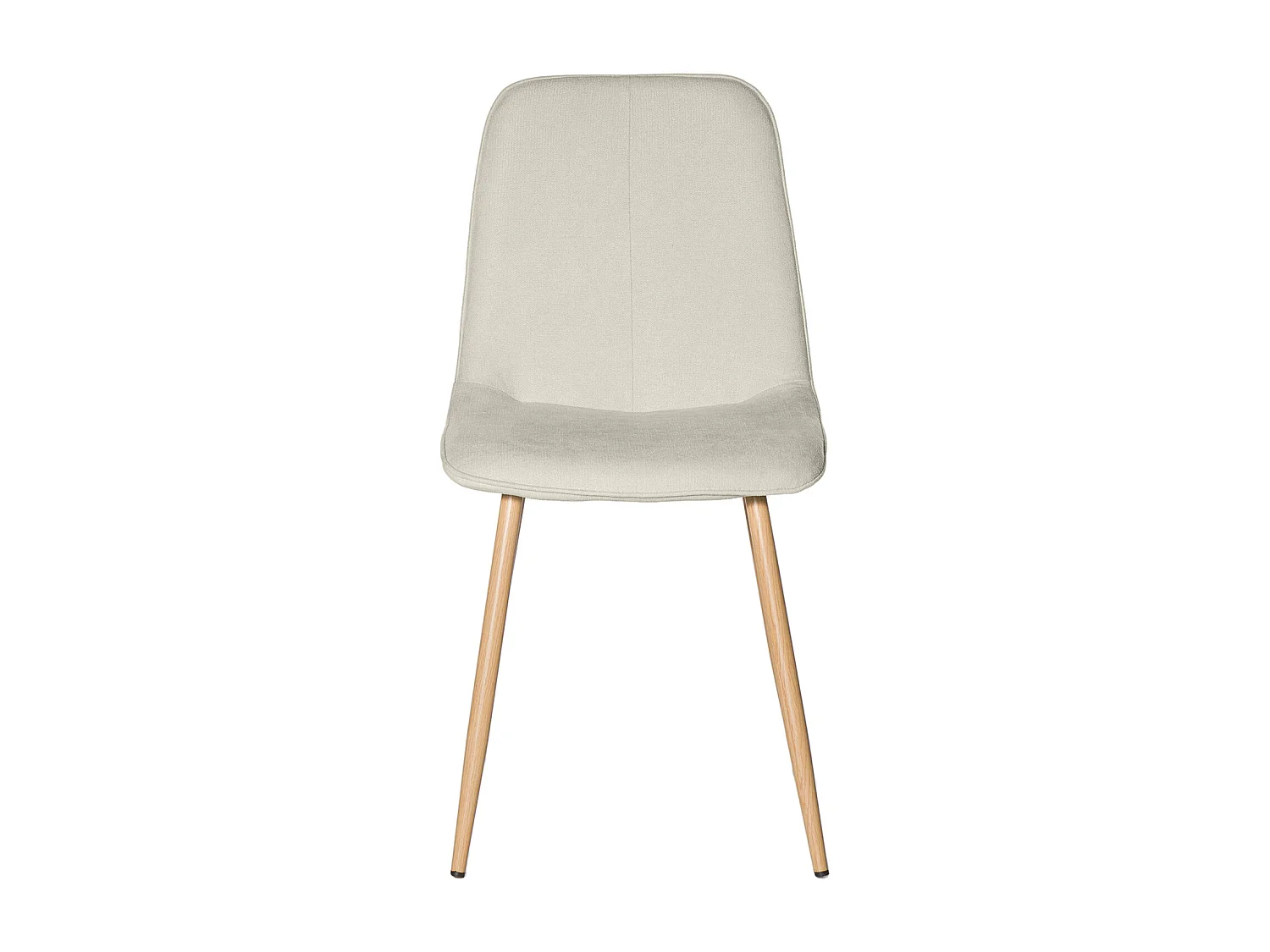 Chaise Klory - Tissu confortable et pied métal éffet bois naturel-Beige clair