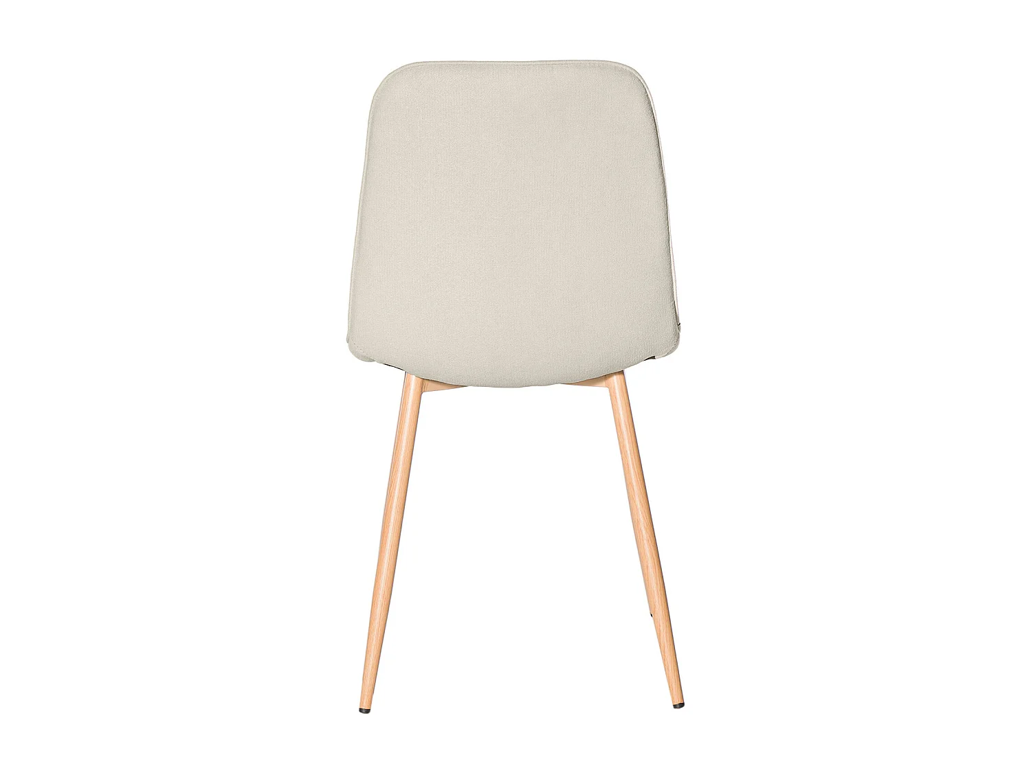 Chaise Klory - Tissu confortable et pied métal éffet bois naturel-Beige clair