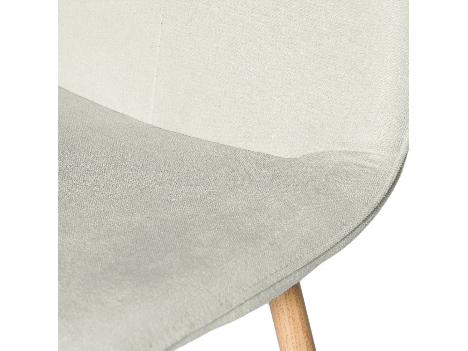 Chaise Klory - Tissu confortable et pied métal éffet bois naturel-Beige clair