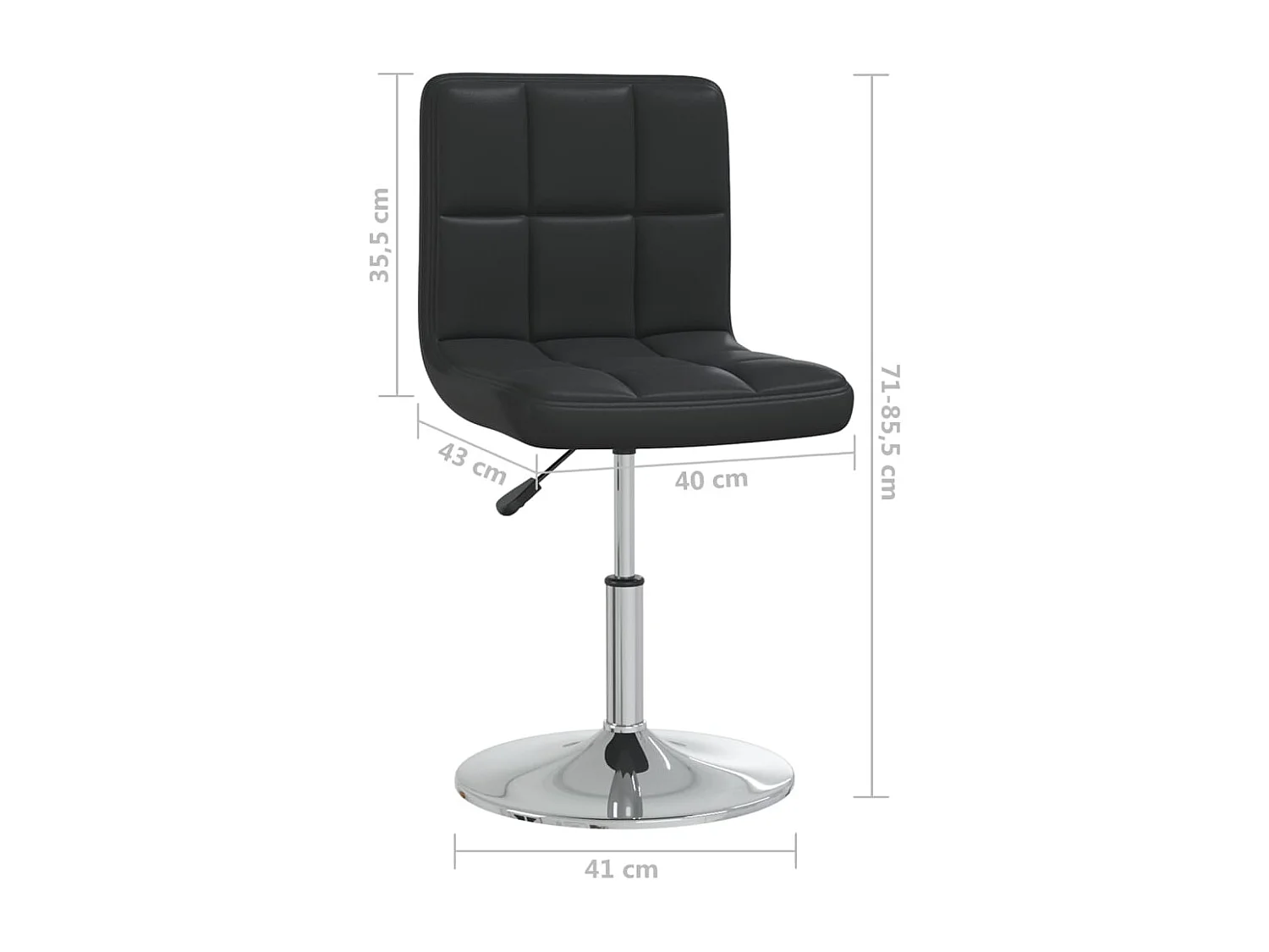 Chaise de salle à manger Noir Similicuir 5
