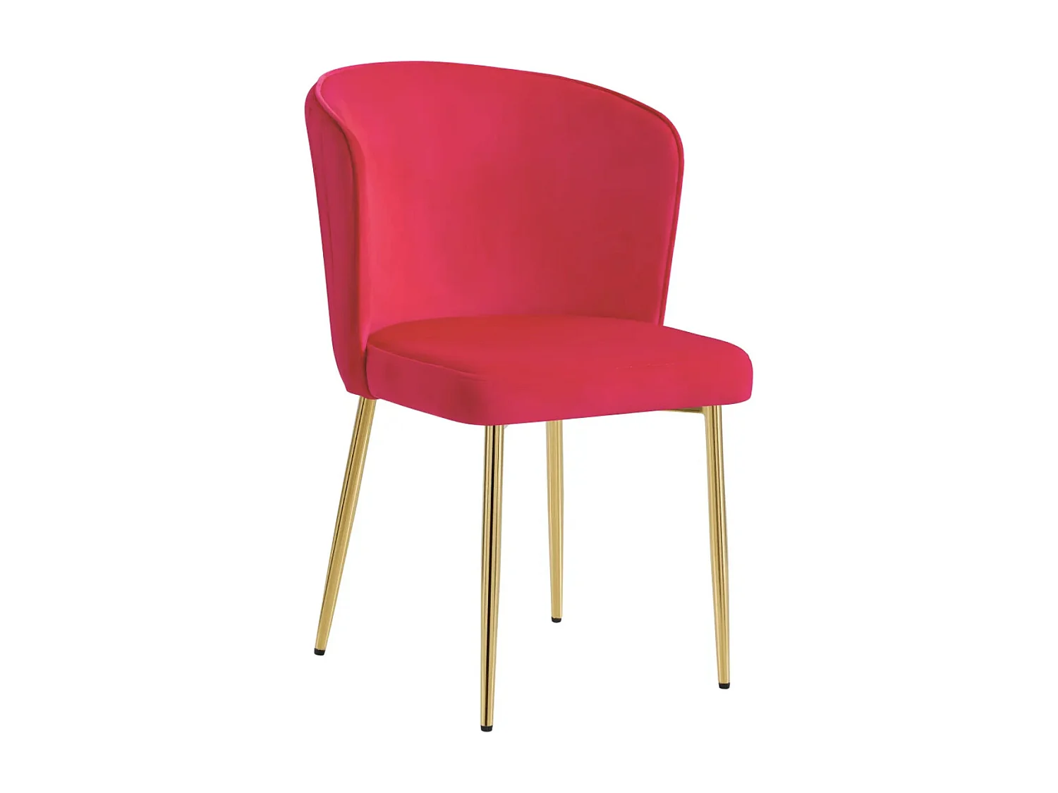 Lot de 4 chaise en velours et pied métal doré Kosmi-Fuchsia