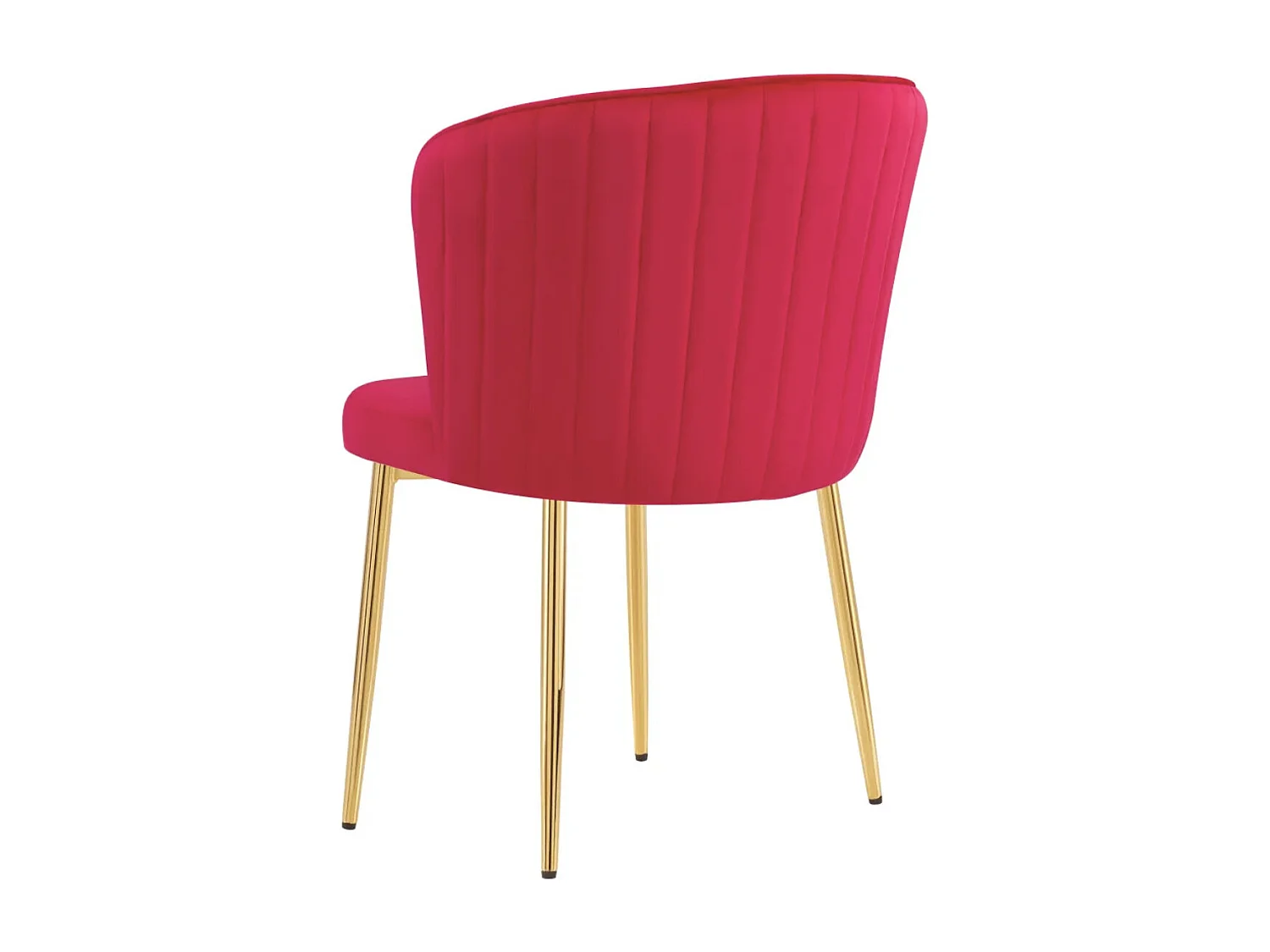 Lot de 4 chaise en velours et pied métal doré Kosmi-Fuchsia