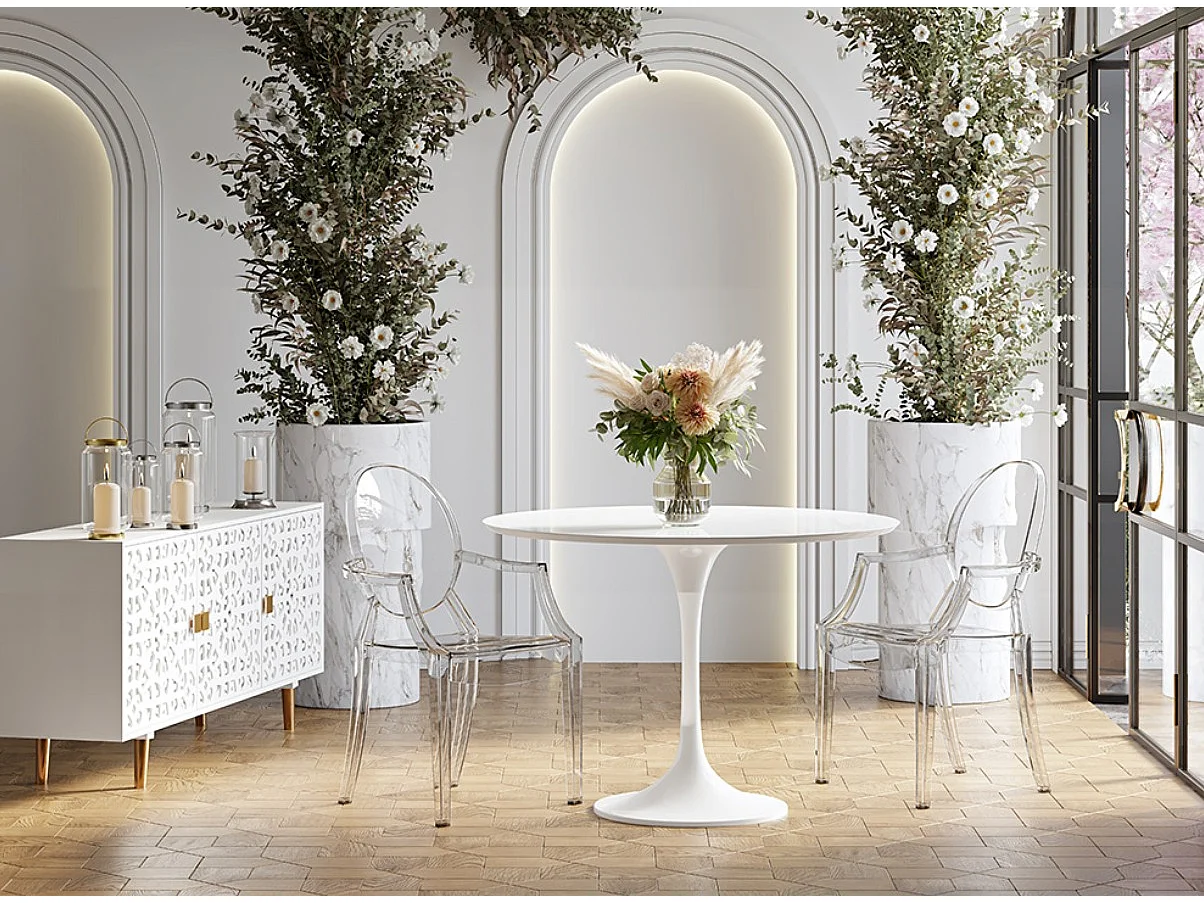 Fauteuil polycarbonate LOUIVA - Elégant et résistant-Transparent