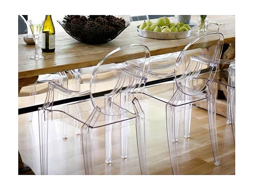 Fauteuil polycarbonate LOUIVA - Elégant et résistant-Transparent