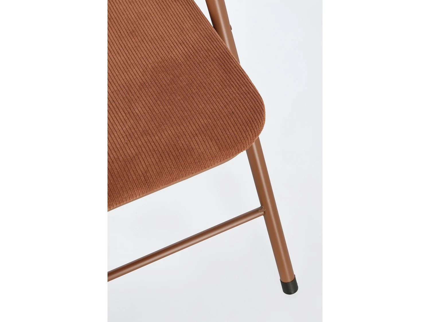 Lot de 6 chaises pliantes KIVA – Assise velours côtelé & pieds en acier-Orange