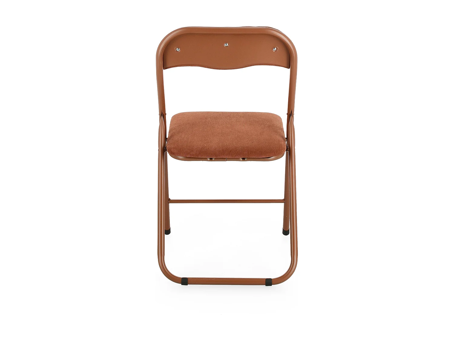 Lot de 6 chaises pliantes KIVA – Assise velours côtelé & pieds en acier-Orange