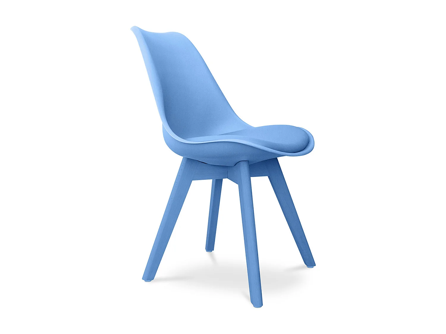 Chaise de salle à manger style Scandinave couleur unie Teva-Bleu clair
