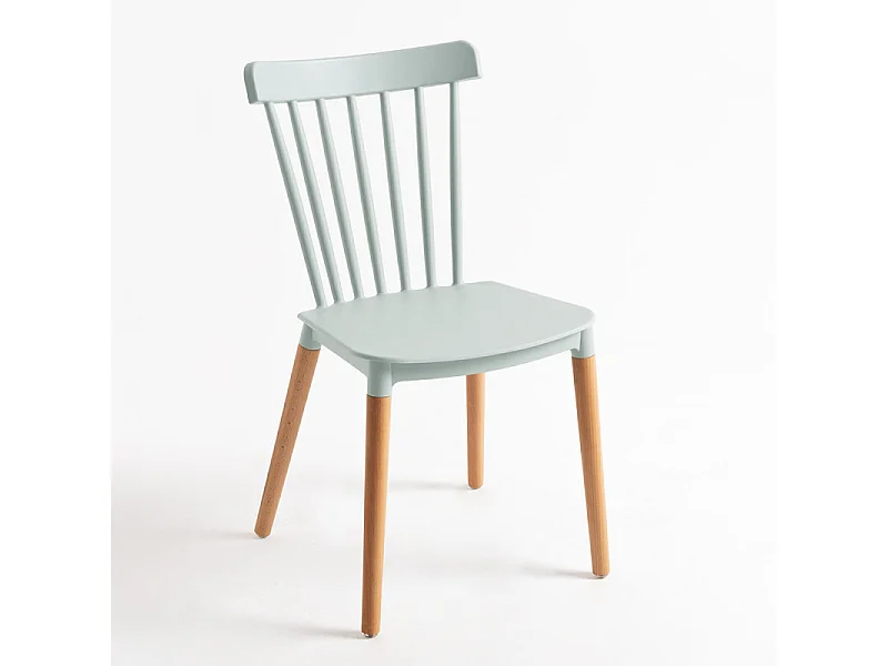 Silla de cocina Trina con patas de metal efecto natural – Original y funcional-Cristal transparente