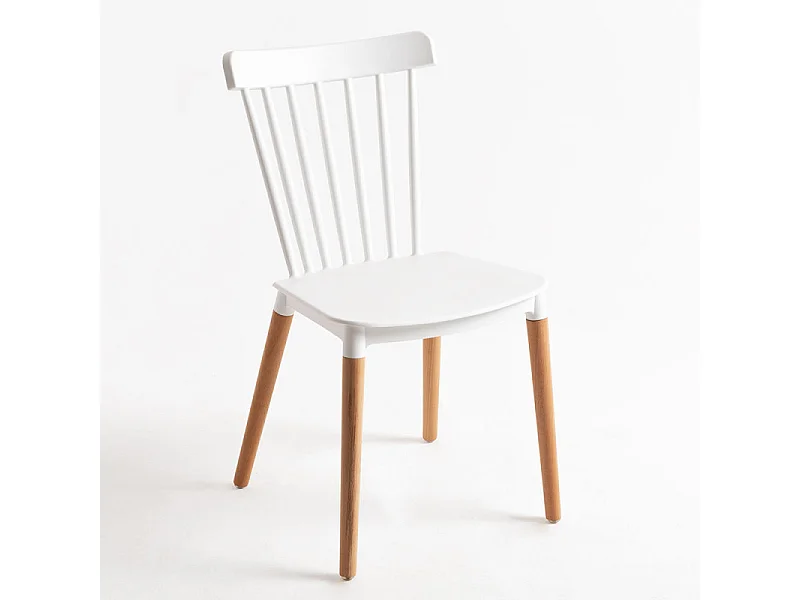 Silla de cocina Trina con patas de metal efecto natural – Original y funcional-Cristal transparente
