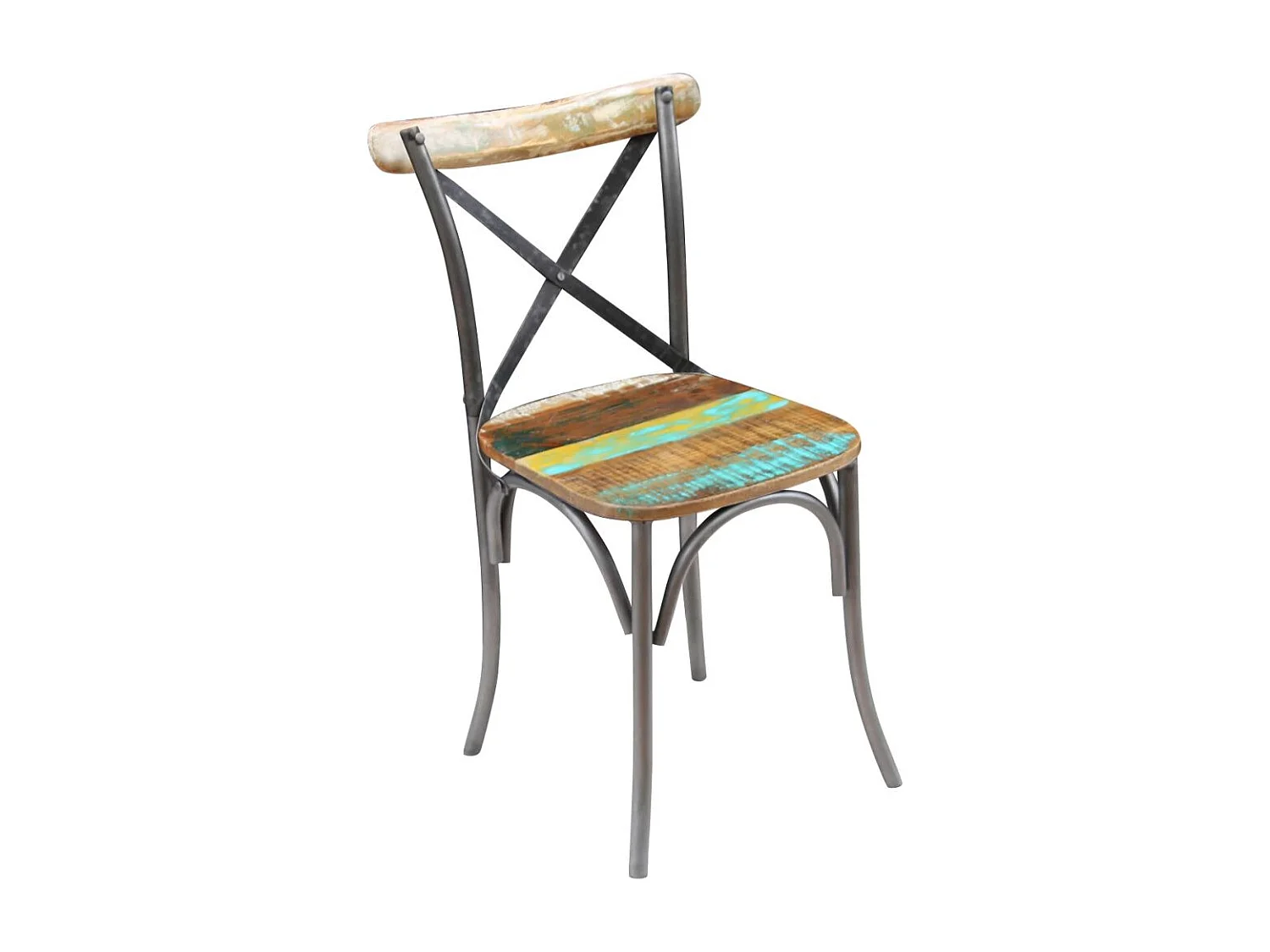 Chaise de salle à manger 6 pc Bois de récupération massif
