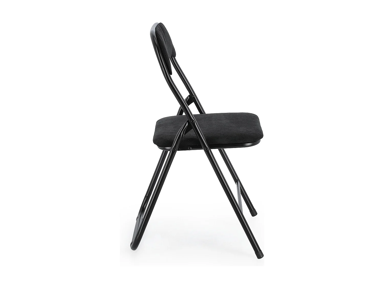 Juego de 6 sillas plegables KIVA – Estructura de pana y acero-Negro