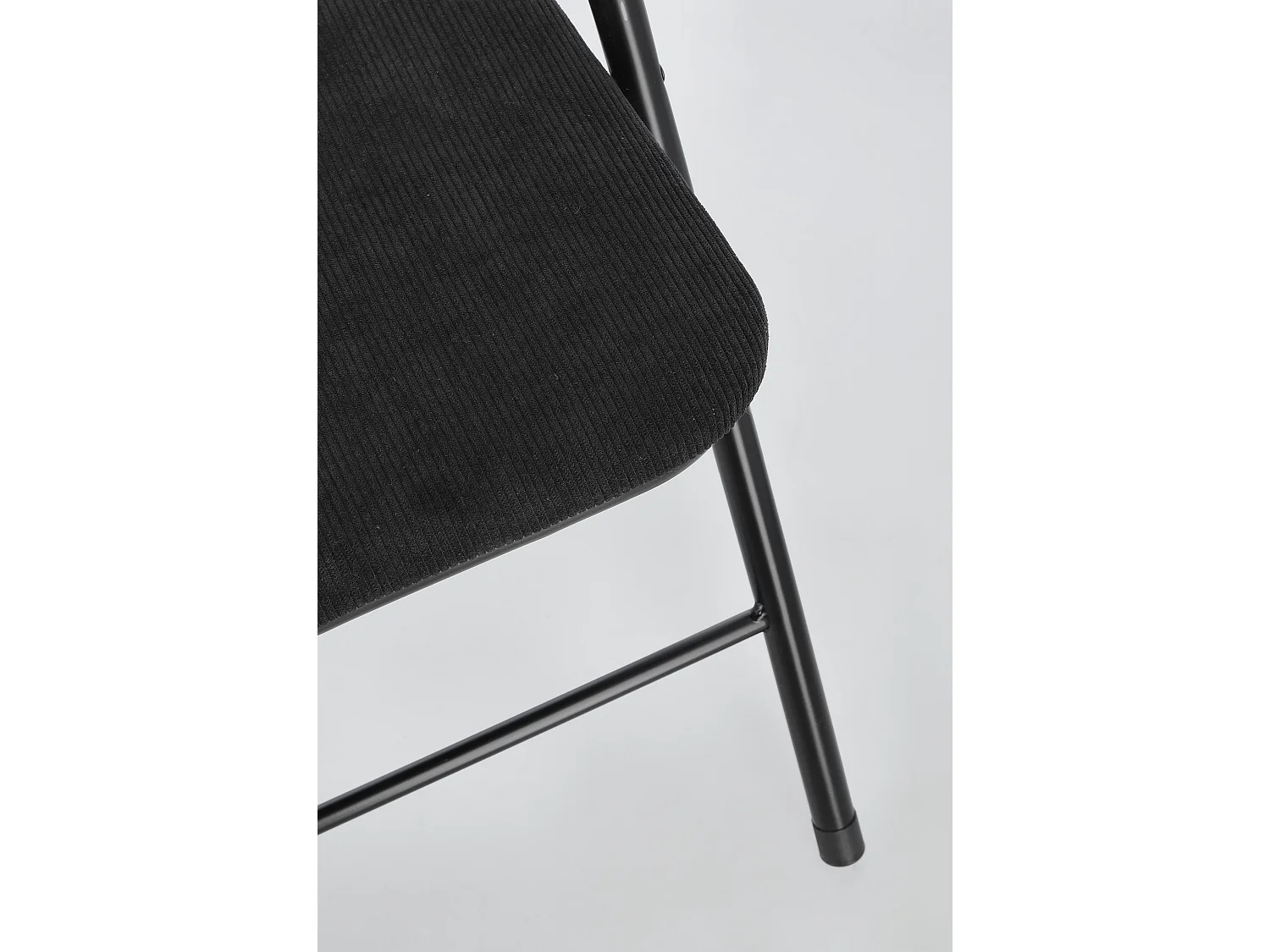 Juego de 6 sillas plegables KIVA – Estructura de pana y acero-Negro