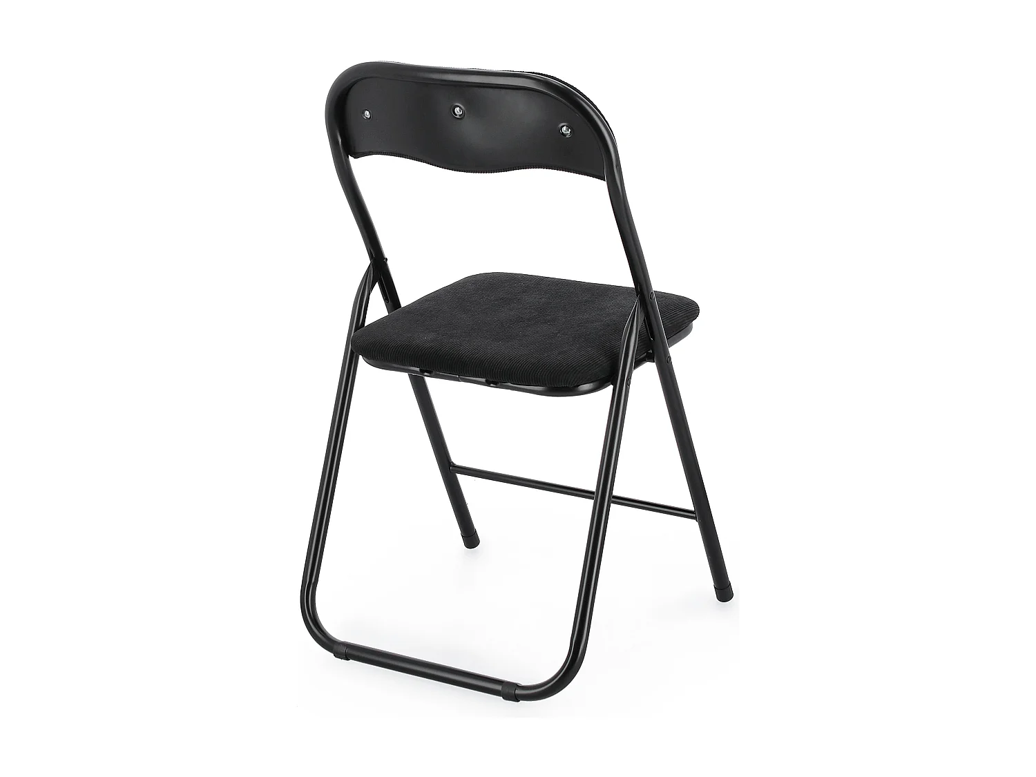 Juego de 6 sillas plegables KIVA – Estructura de pana y acero-Negro