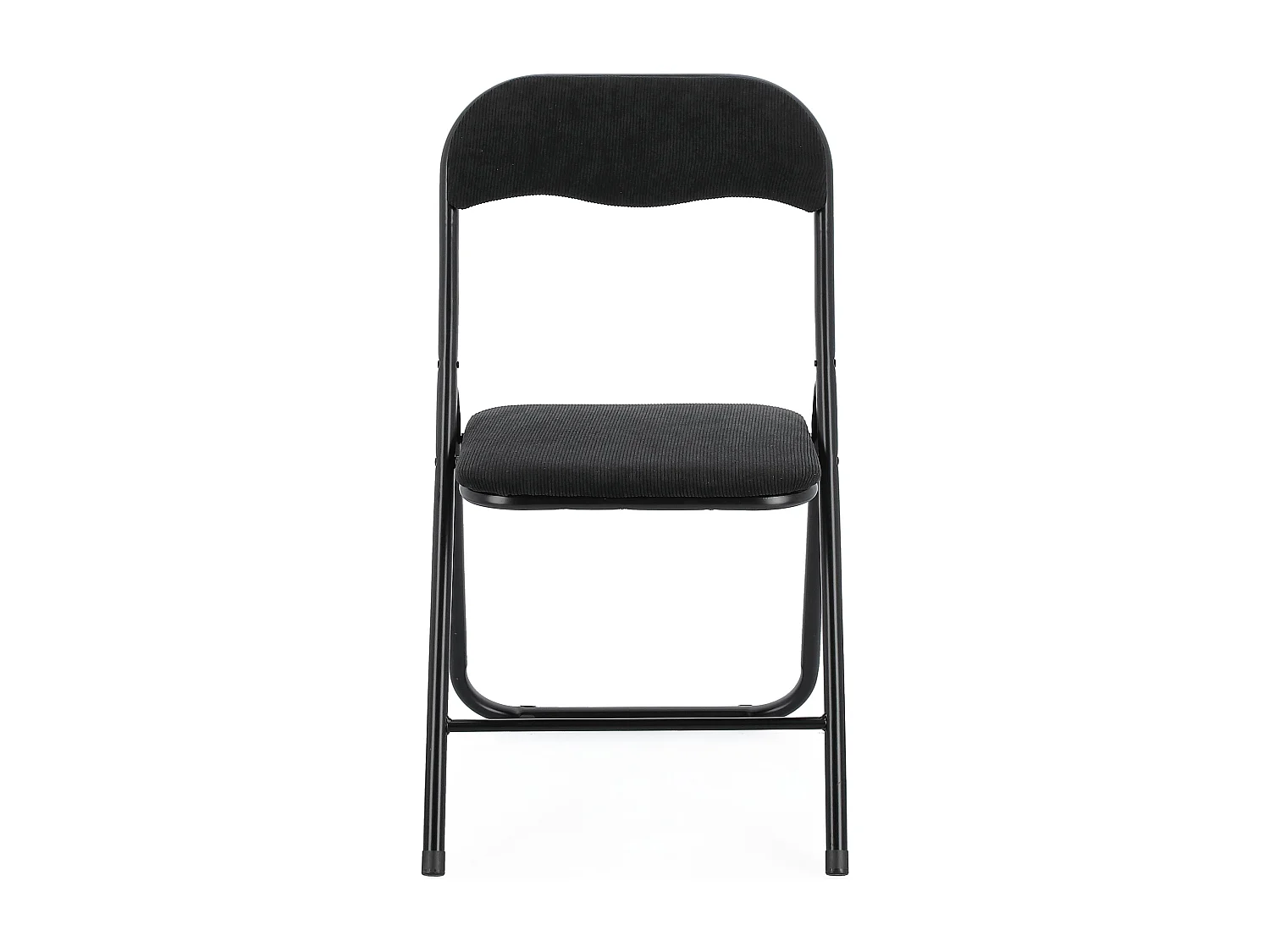 Juego de 6 sillas plegables KIVA – Estructura de pana y acero-Negro