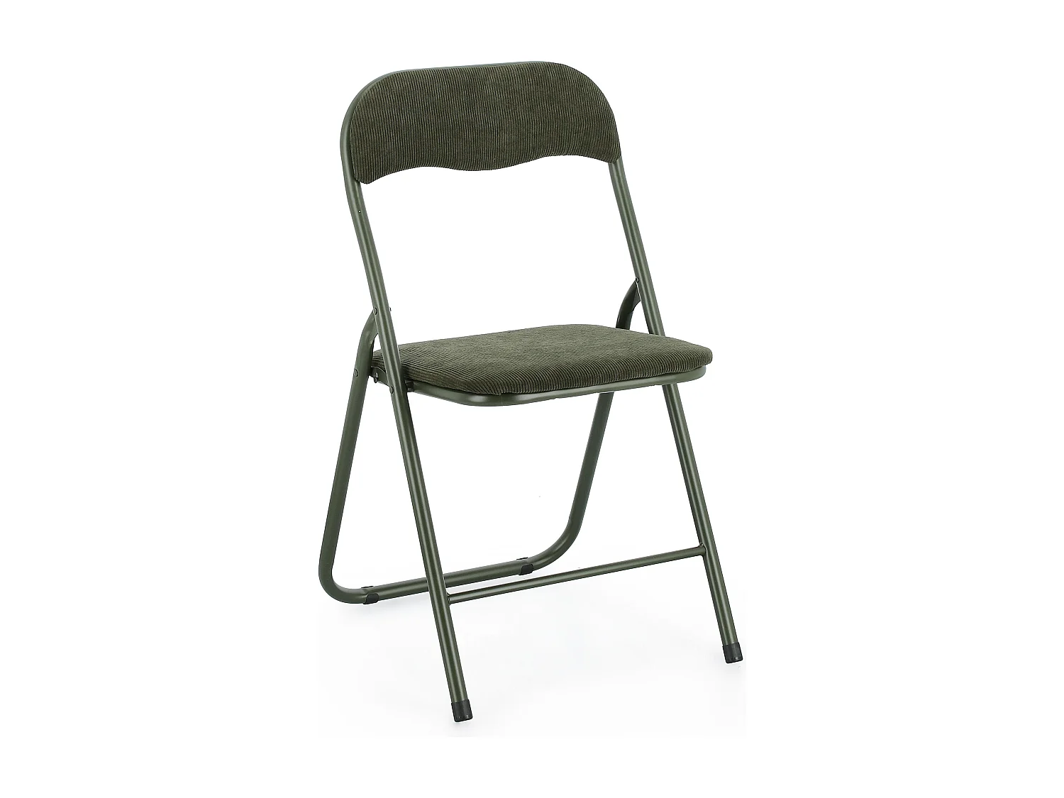 Juego de 6 sillas plegables KIVA – Estructura de pana y acero-Negro