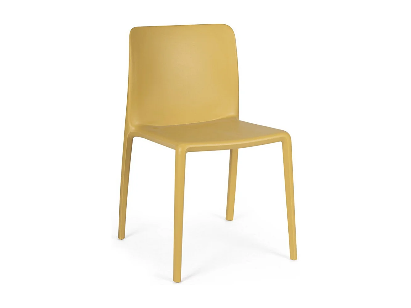 Lot de 4 chaises empilables polypropylène KLOVIS-Jaune
