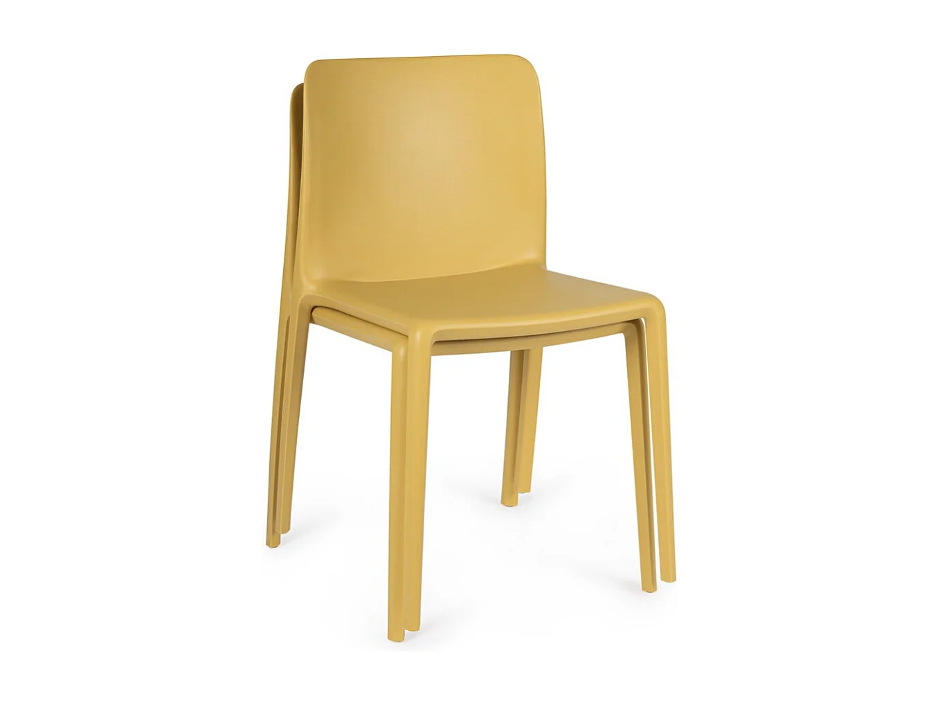 Lot de 4 chaises empilables polypropylène KLOVIS-Jaune