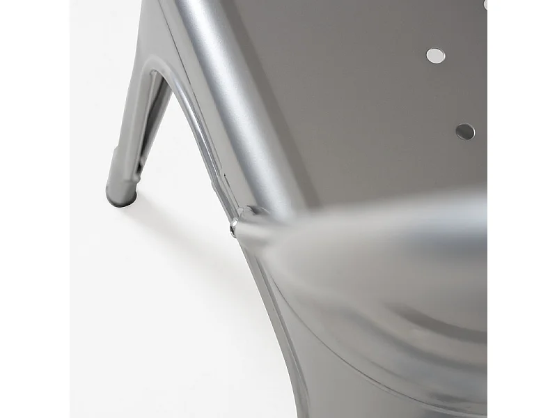 Chaise industrielle acier brossé Kanbo-Acier argenté