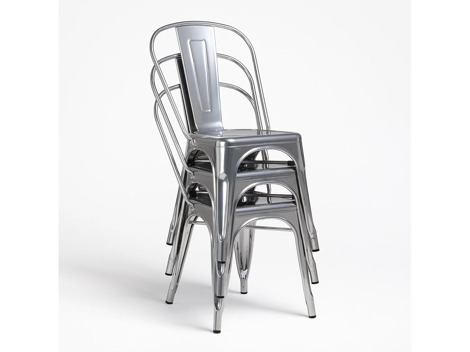 Chaise industrielle acier brossé Kanbo-Acier argenté