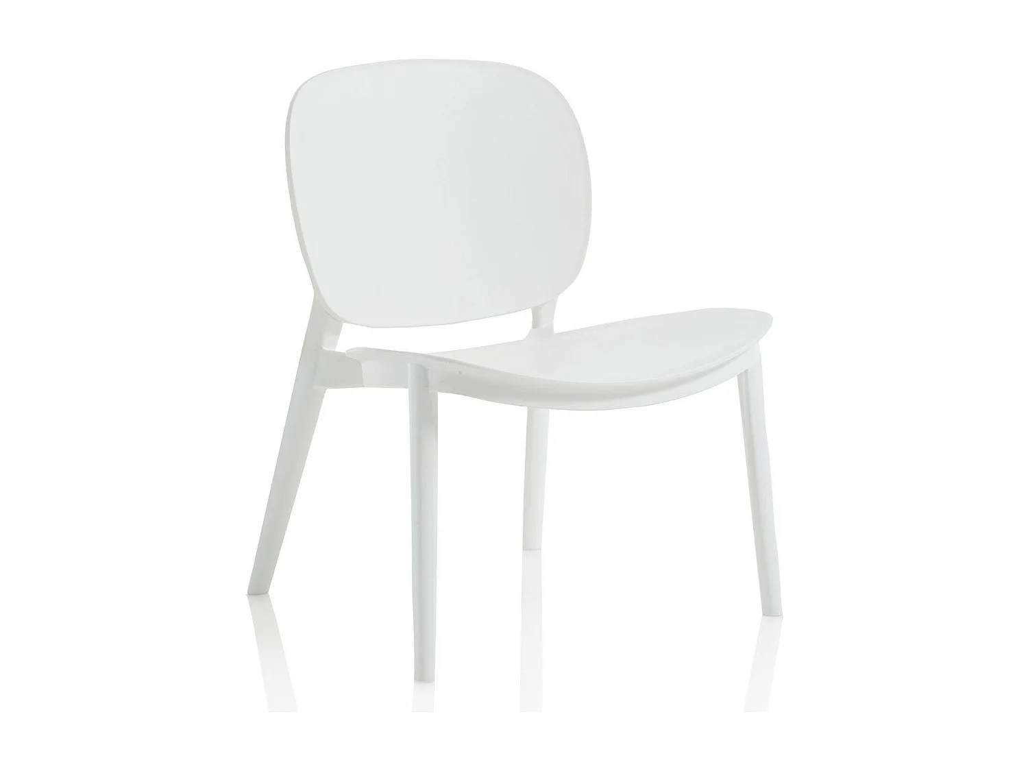 Chaise empilable polypropylène blanc Mohan - Lot de 2