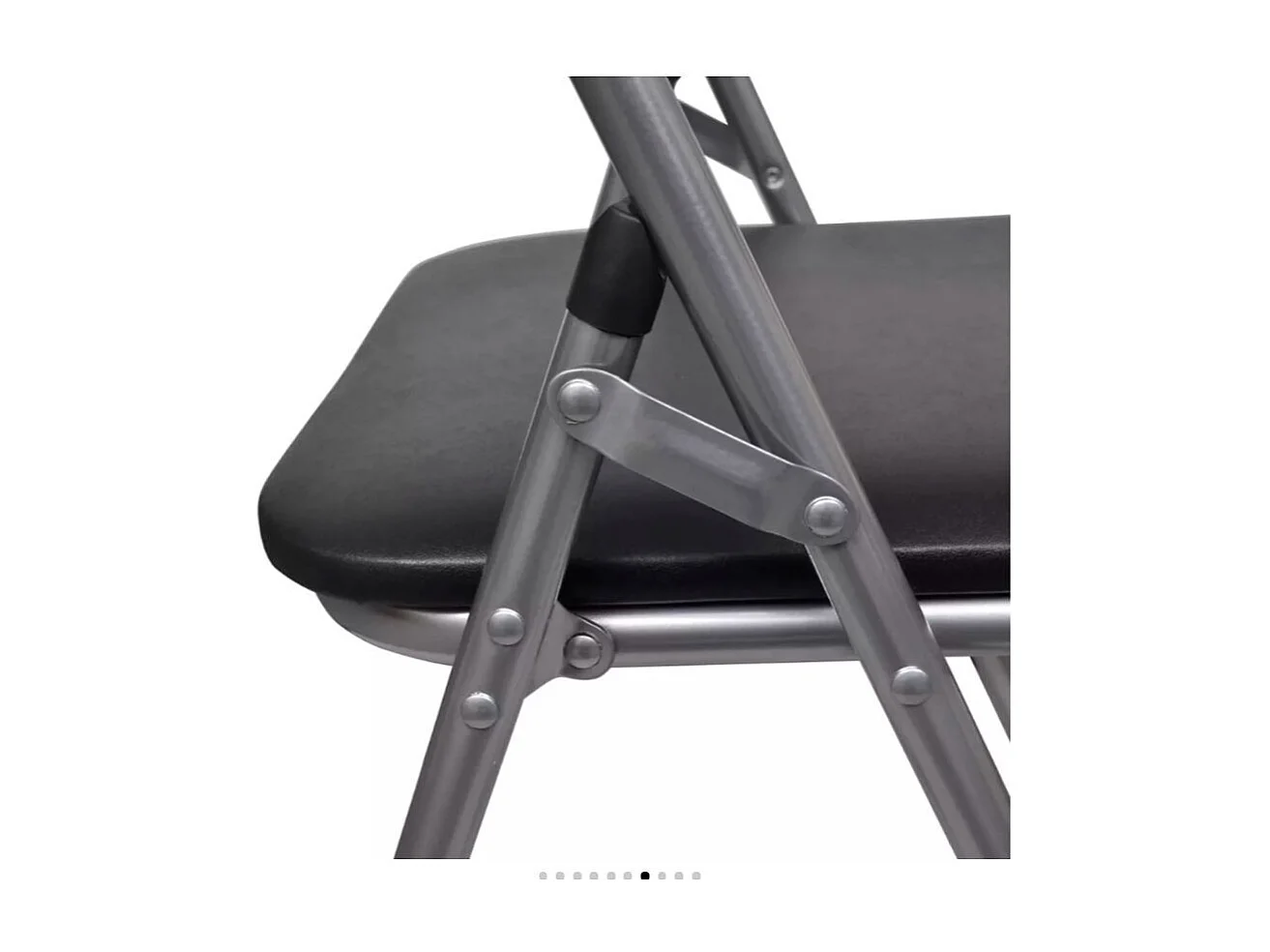 Chaise simili cuir noir et pied métal chromé Karel - Lot de 6