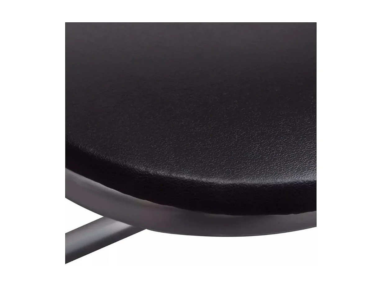 Chaise simili cuir noir et pied métal chromé Karel - Lot de 6