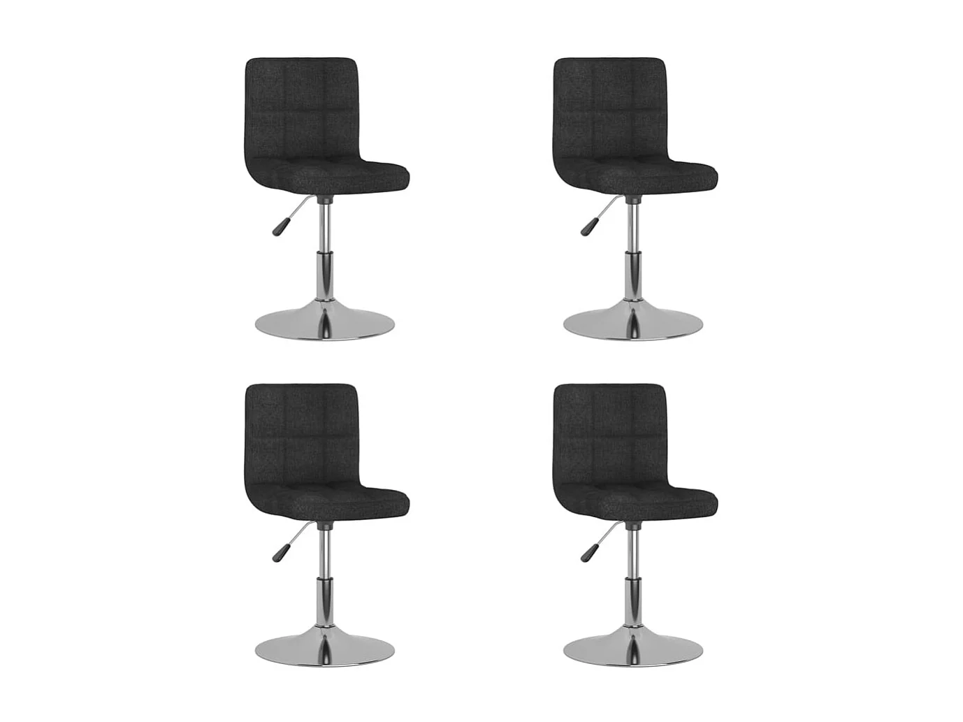 Chaise pivotante de salle à manger 4 pc Noir Tissu 11