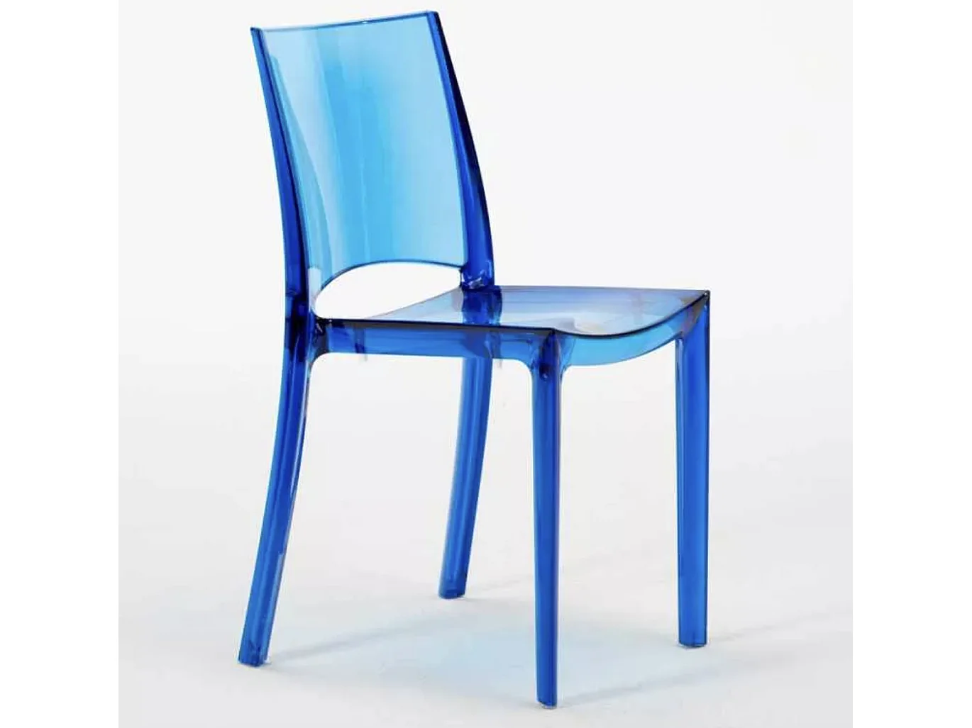 Silla Eklat Apilable Transparente-Azul