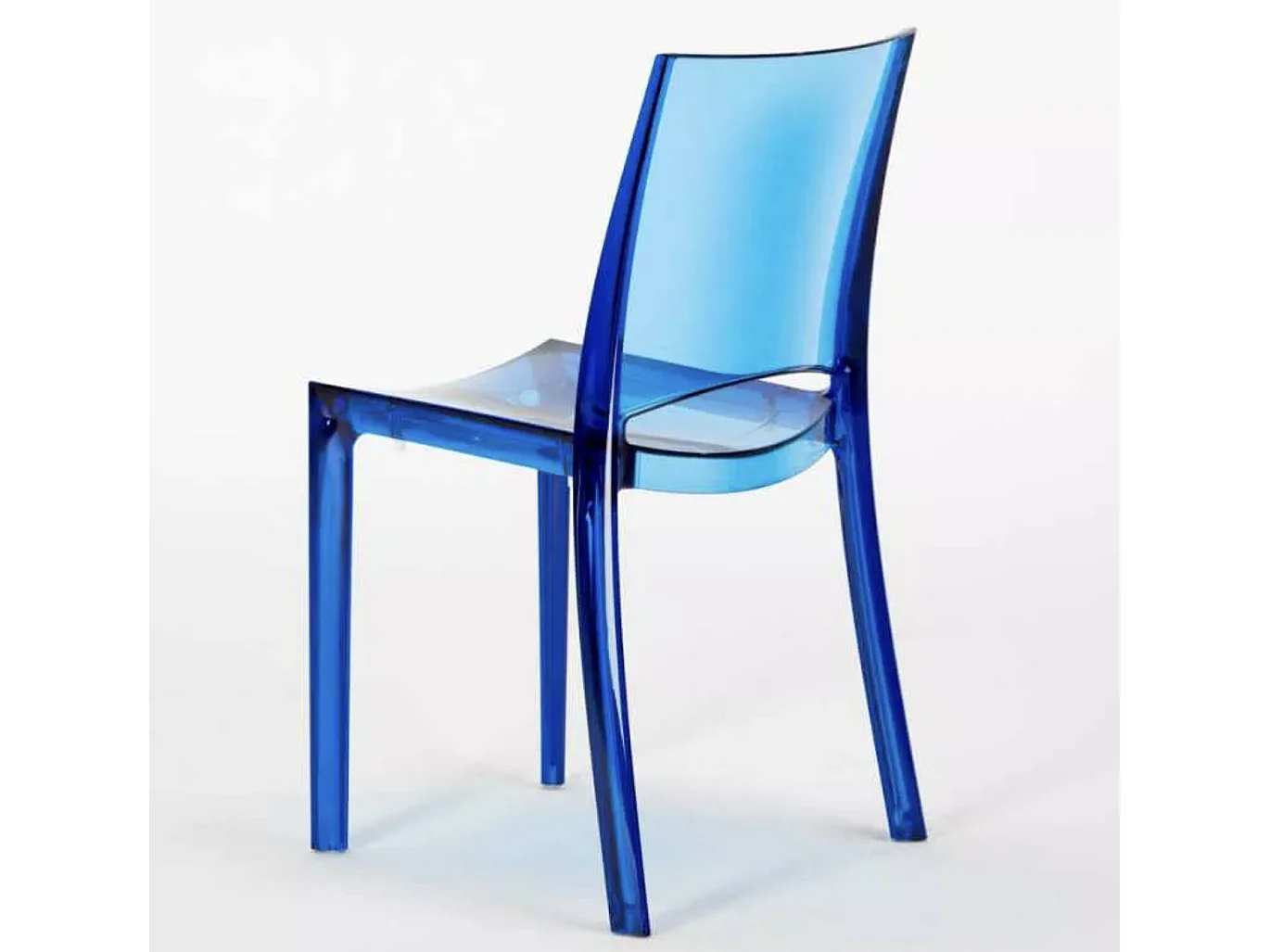 Silla Eklat Apilable Transparente-Azul