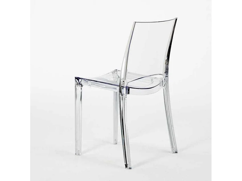 Silla Eklat Apilable Transparente-Azul