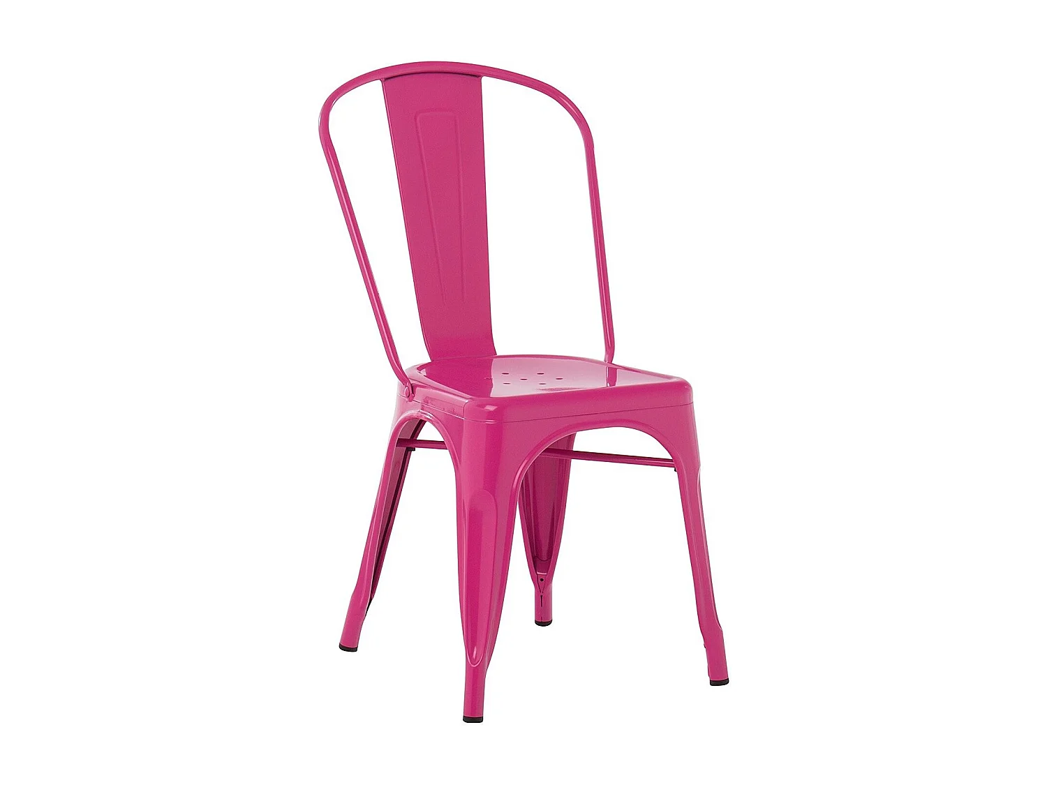 Chaise industrielle en acier brillant KONTOIR-Fuchsia