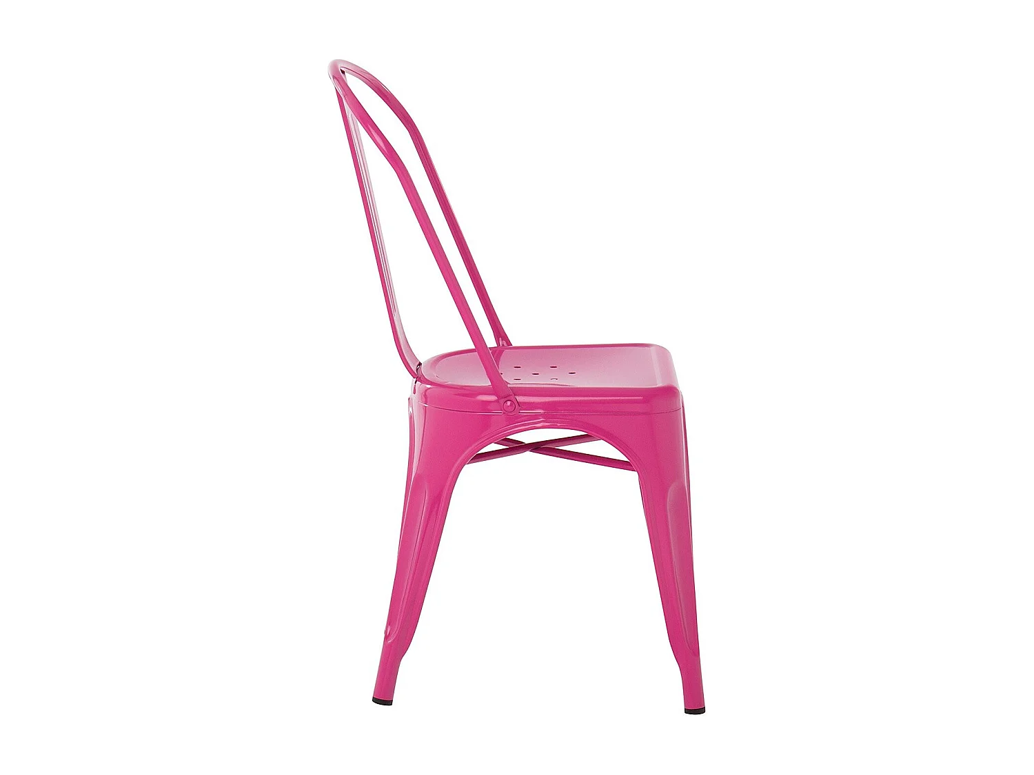 Chaise industrielle en acier brillant KONTOIR-Fuchsia