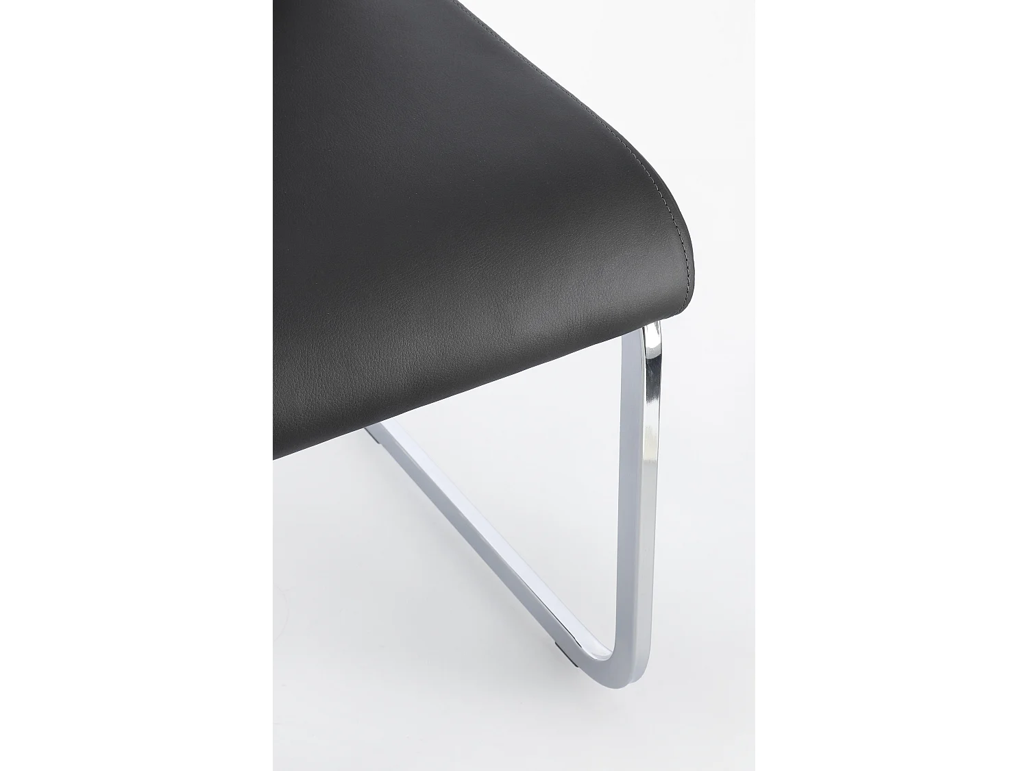 Lot de 4 chaises design KYRA – Simili cuir & pieds acier chromé-Gris foncé