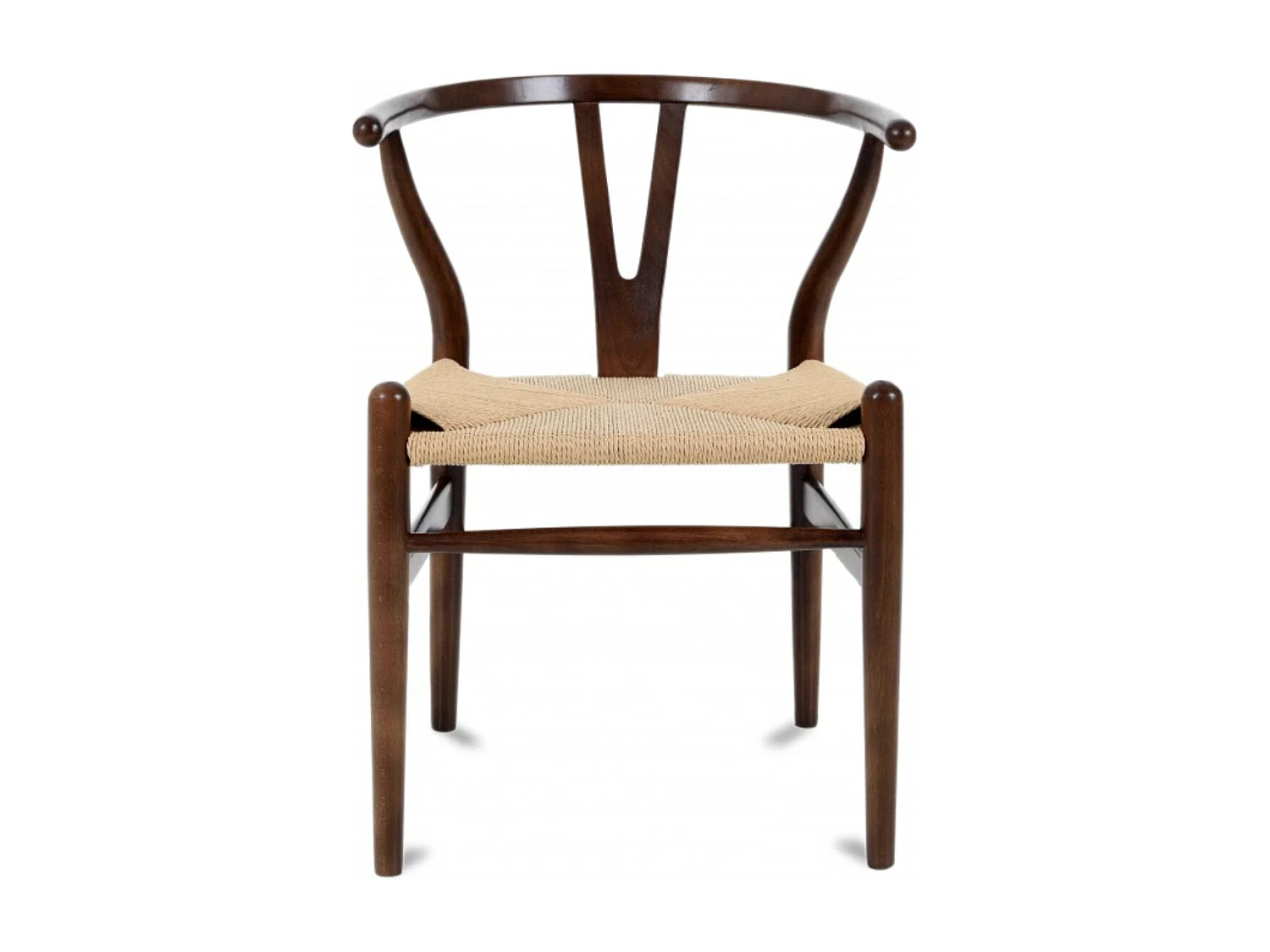 Chaise en bois de noyer et aise en corde en fibre naturelle Ponka