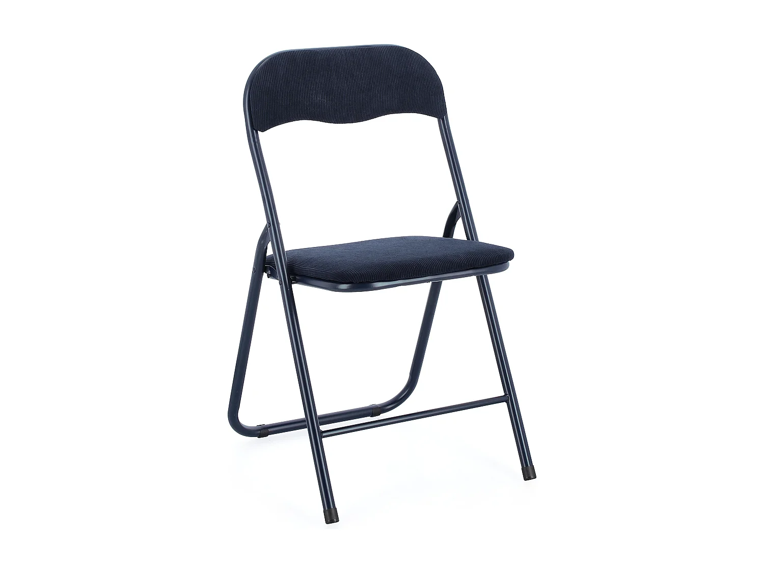Juego de 6 sillas plegables KIVA – Estructura de pana y acero-Azul