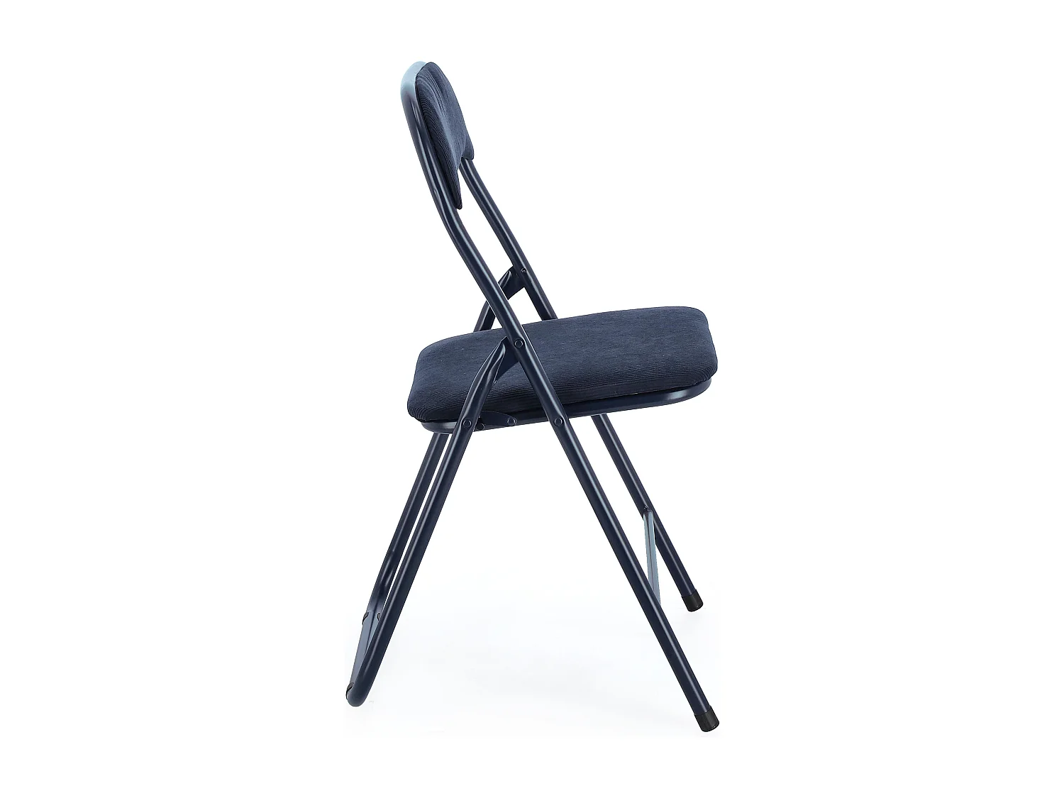 Juego de 6 sillas plegables KIVA – Estructura de pana y acero-Azul