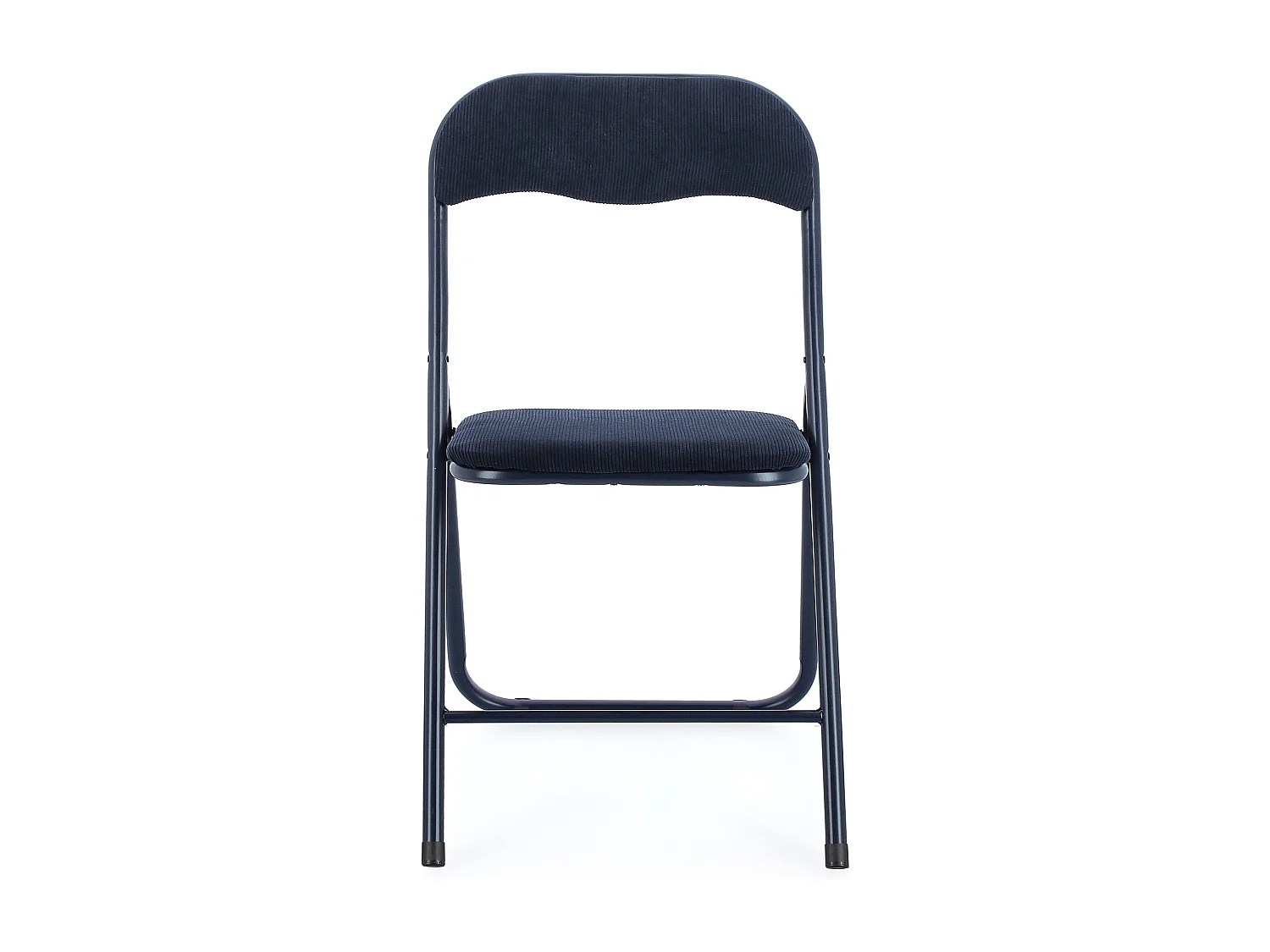 Juego de 6 sillas plegables KIVA – Estructura de pana y acero-Azul