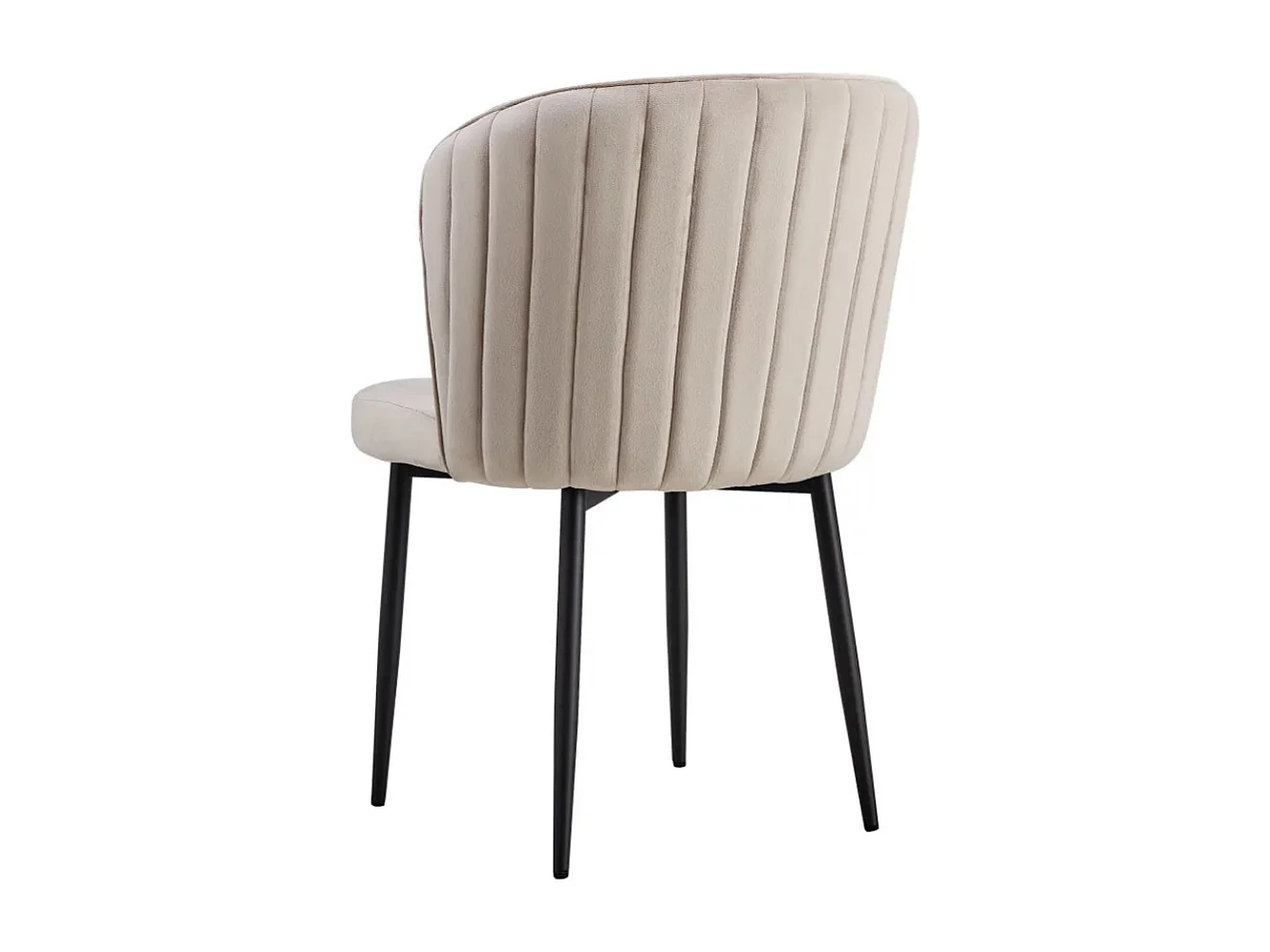 Lot de 4 chaise en velours et pied métal noir Kosmi-Beige foncé