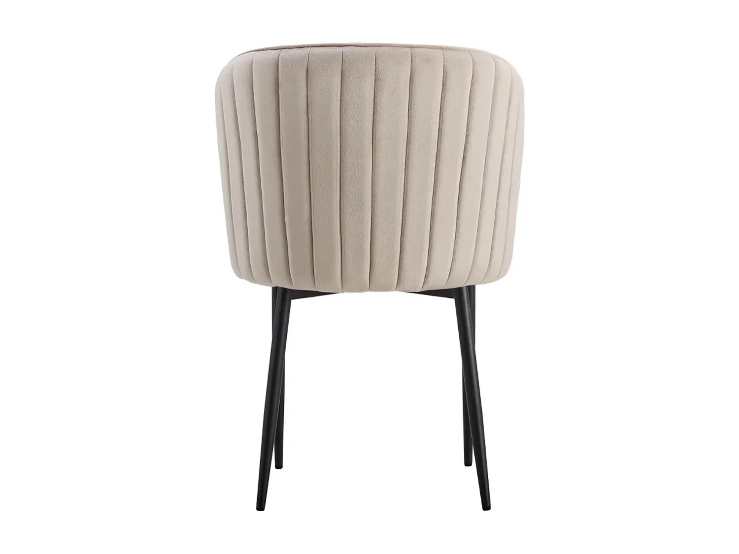 Lot de 4 chaise en velours et pied métal noir Kosmi-Beige foncé