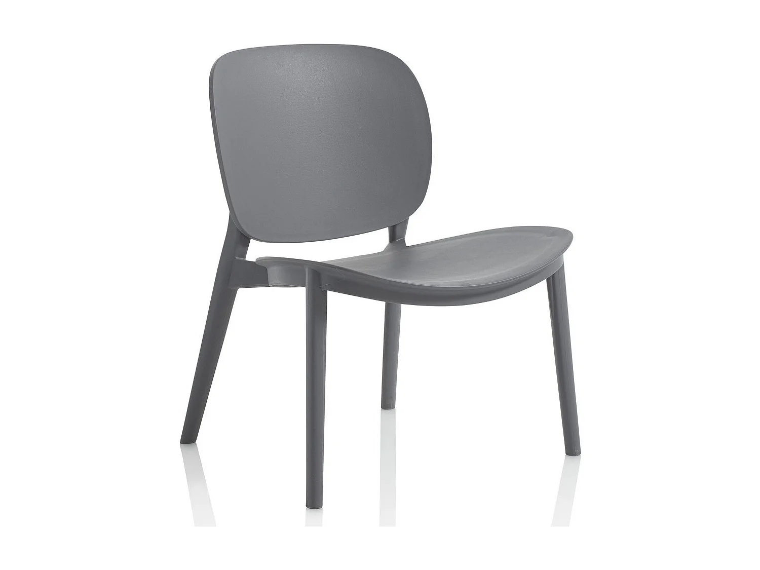 Chaise empilable polypropylène gris Mohan - Lot de 2