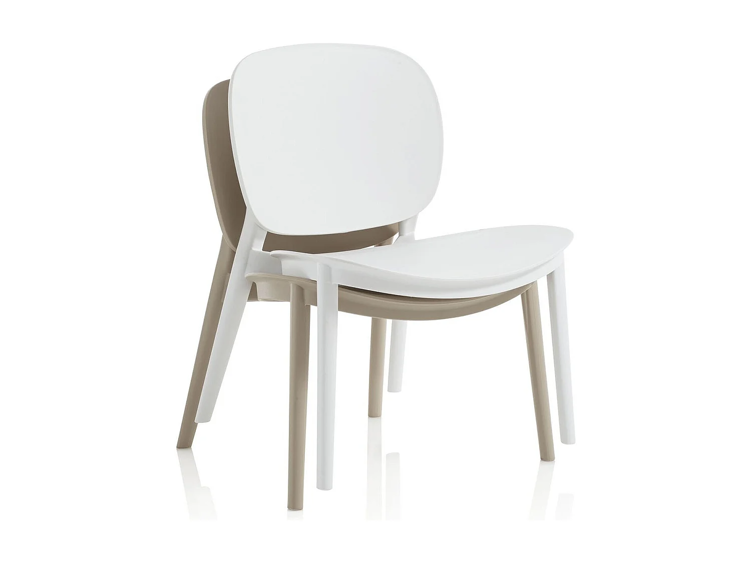 Chaise empilable polypropylène gris Mohan - Lot de 2