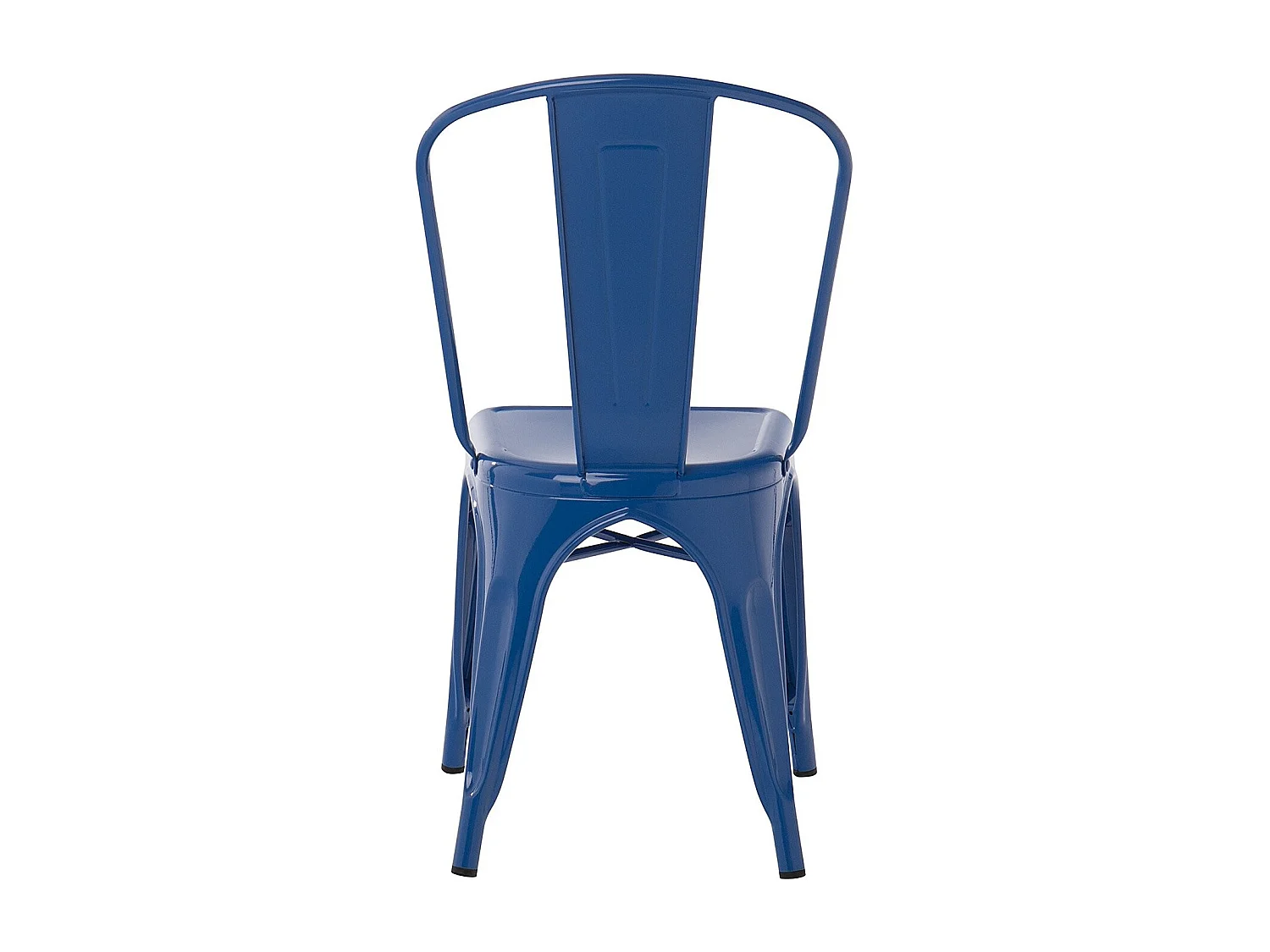 Chaise industrielle en acier brillant KONTOIR-Bleu foncé