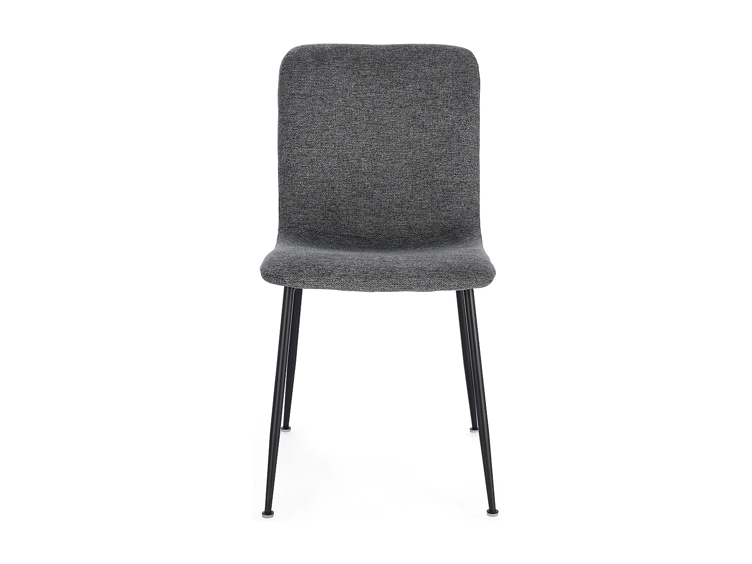 Lot de 4 chaises BRIKA – Assise tissu & pieds en acier noir-Gris foncé