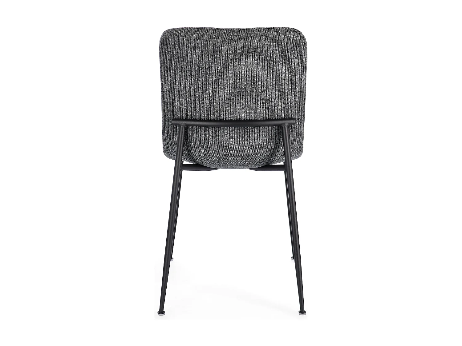 Lot de 4 chaises BRIKA – Assise tissu & pieds en acier noir-Gris foncé