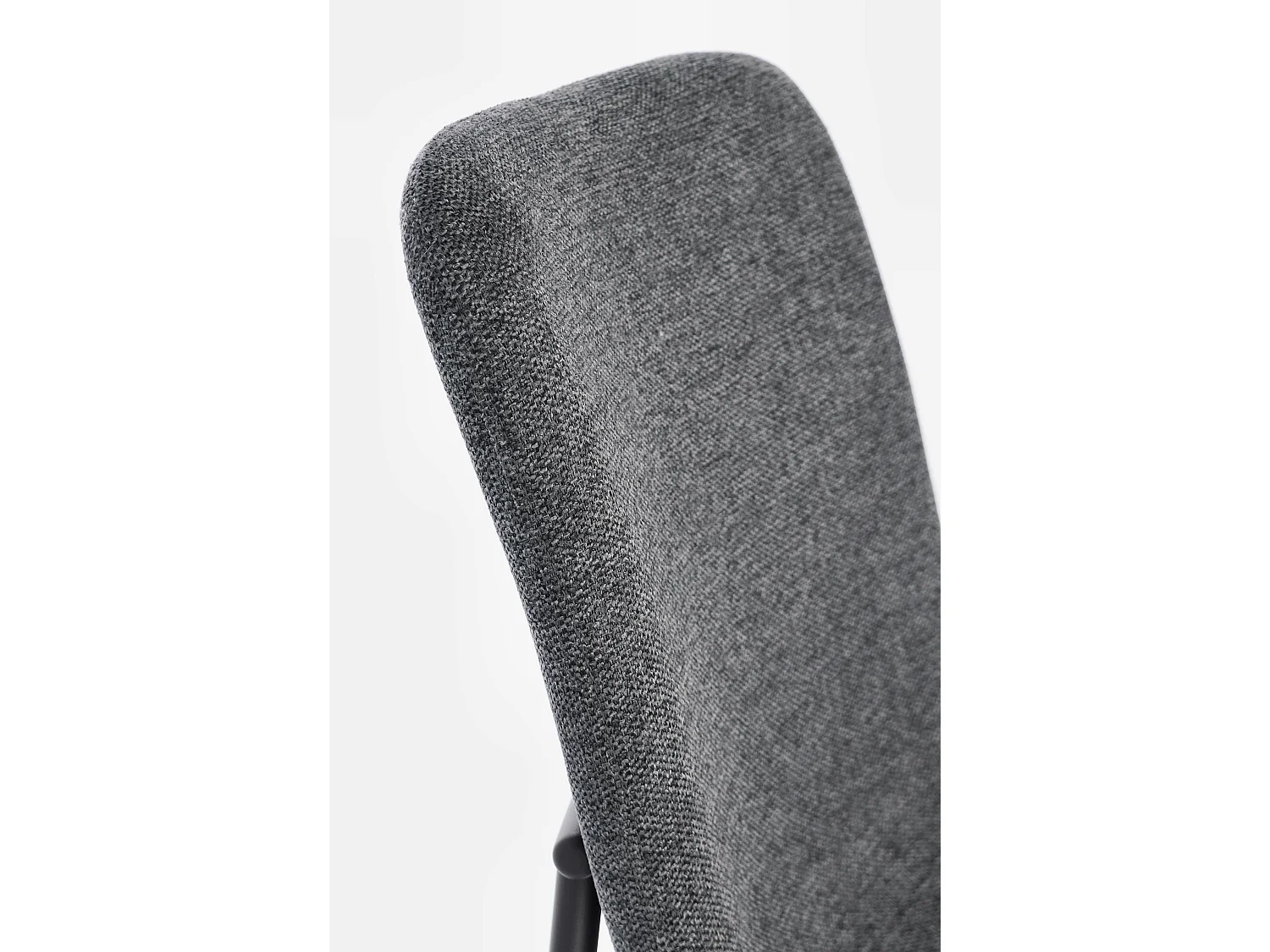 Lot de 4 chaises BRIKA – Assise tissu & pieds en acier noir-Gris foncé