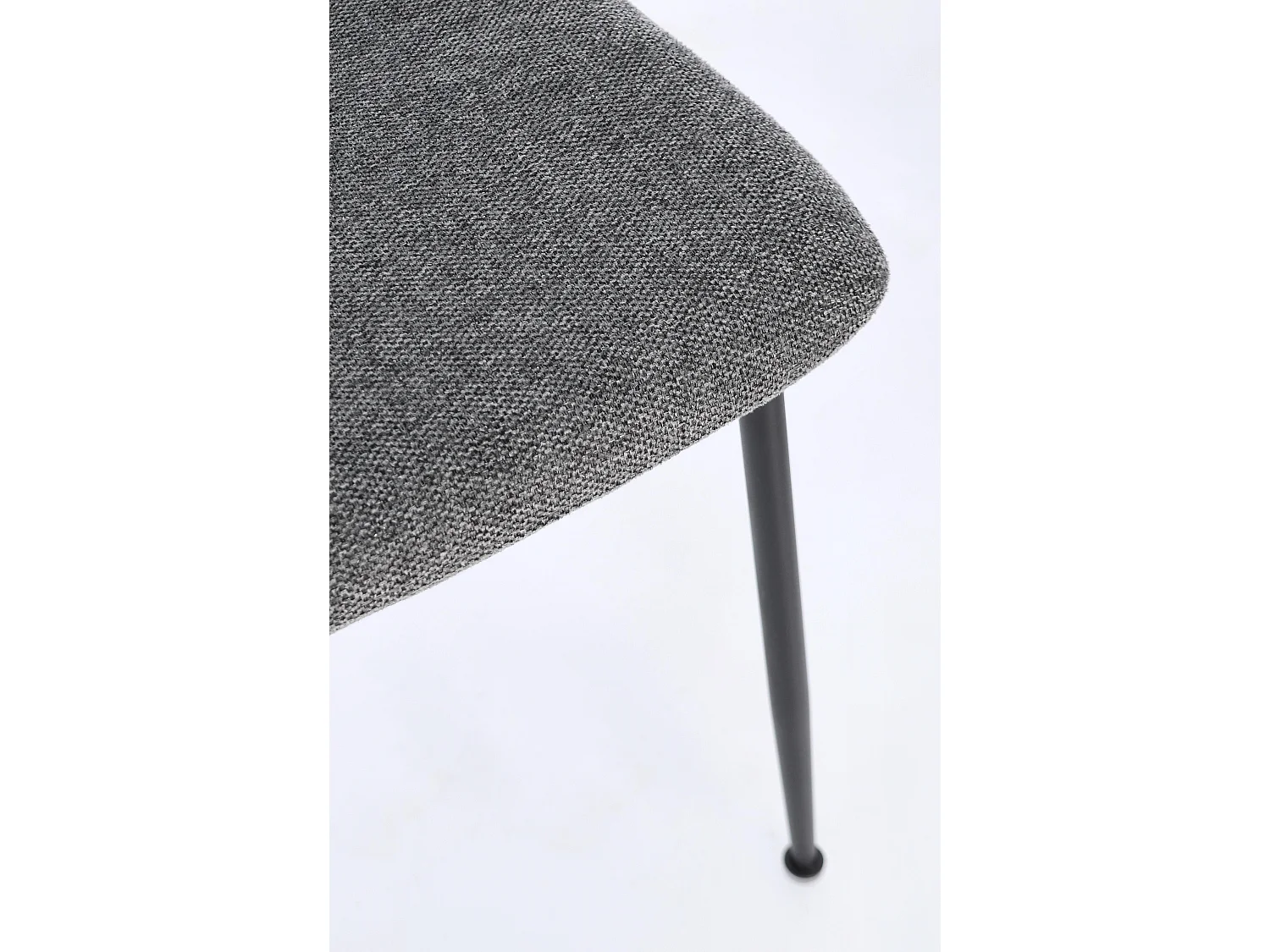 Lot de 4 chaises BRIKA – Assise tissu & pieds en acier noir-Gris foncé