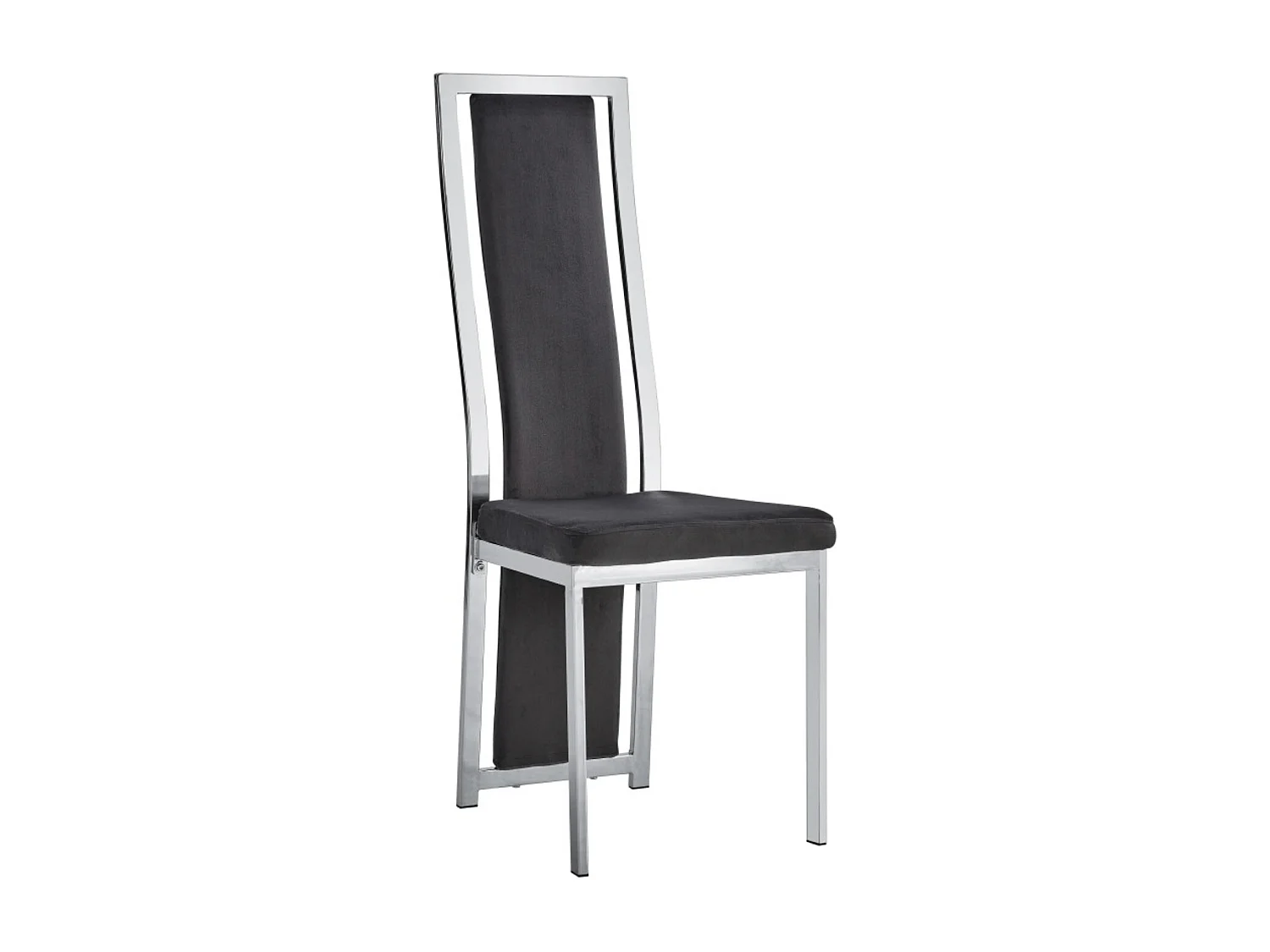 Chaise design velours et acier chromé Milana - Lot de 6-Doré