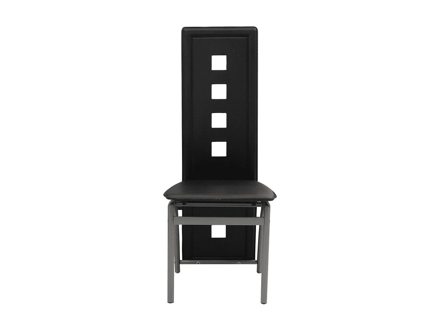Chaise de salle à manger 6 pc Noir Similicuir 35