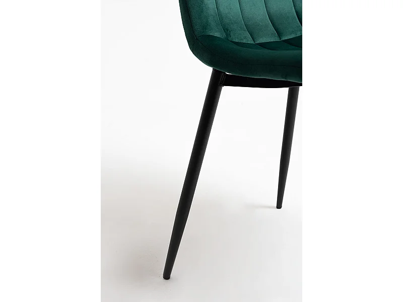 Juego de 2 sillas LONDA – Terciopelo y patas de acero negro-Amarillo